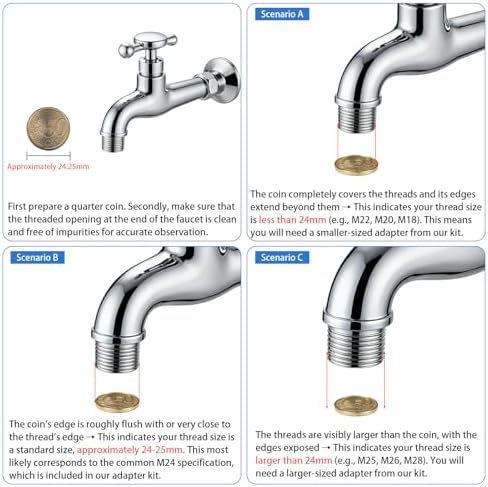 16 pcs Faucet Adapter Kit, CNYMANY Kitchen Aerator Adapter Set Male Female M22 Sink Faucet Adapter Connecting Garden Hose Water Filter Standard Hose via Diverter - Image 3