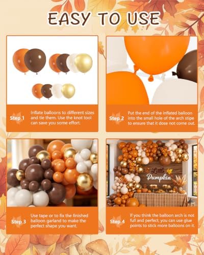 Fall Balloon Arch Kit for Autumn Thanksgiving Party Decorations Brown - Image 7