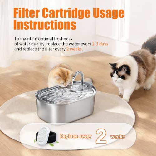 36 Pack Cat Water Fountain Filter Set Fit for Stainless Steel Pet Fountain - Image 7