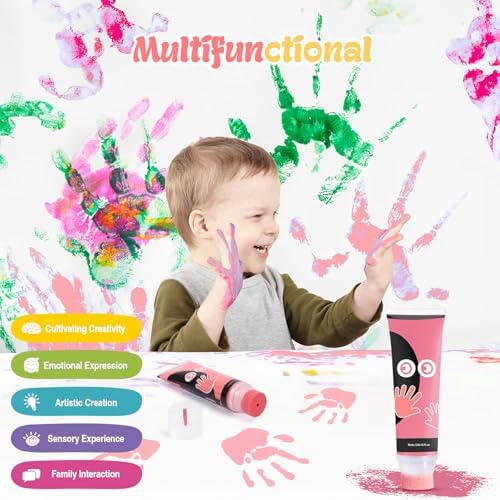 Nabance Baby Hand and Footprint Paint, Sponge Head, Baby Safe Paint, Pink - Image 3