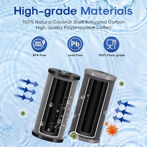ICEPURE 2-Stage 10" x 4.5" Whole House Carbon Water Filter Set, Activated Carbon and Lead Remove Cartridge Replacement for WFHDC8001, CB-BB-10, FXHTC, GXWH40L, GXWH35F, Pack of 1 - Image 3