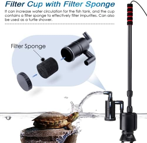 AQQA 6-in-1 Electric Aquarium Gravel Cleaner, 320GPH 20W Fish Tank Vacuum - Image 4