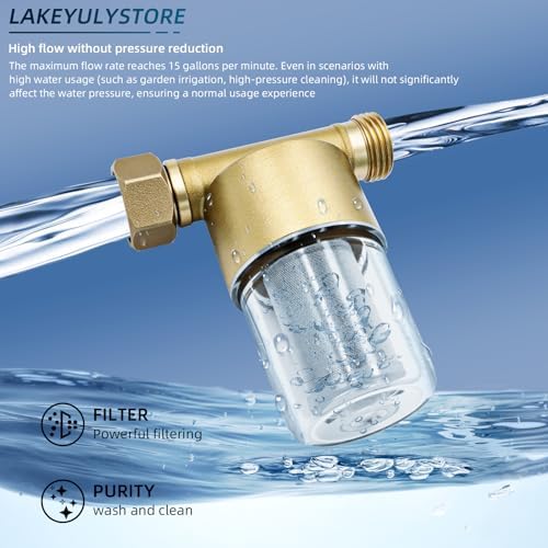 40 Micron Brass Sediment Filter for Washing Machine Garden RV - Image 2