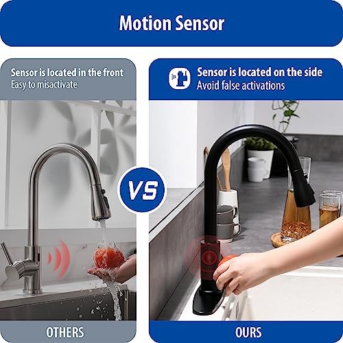 WEWE Touchless Kitchen Faucet, Matte Black, Pull-Down, Single Handle - Image 5