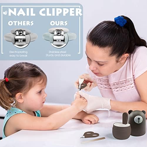 PAPABEAR Baby Nail Clippers Set with Cute Case, Infant Fingernail and Toenail File Kit for Newborn Manicure and Pedicure, New Mom Grooming Gift - Image 4