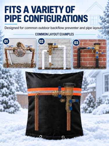 Bitubi Insulated Backflow Cover for Freeze Protection, 16" W x 24" H, Black - Image 3