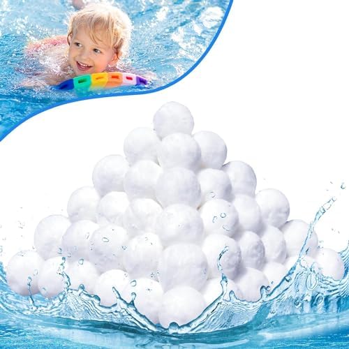 3.1 Lbs Pool Filter Balls, Eco-Friendly Filter Balls for Swimming Pool Sand Filters, Lightweight and Reusable Fiber Ball, Replace 100 lbs Pool Filter Sand by Foubret