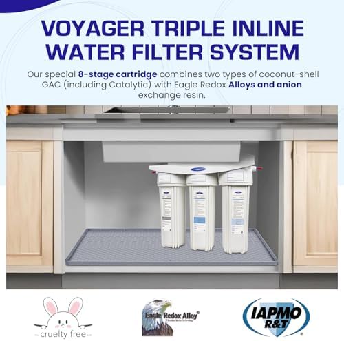 Crystal Quest - Voyager Triple Inline Multistage Plus Water Filter System with Wall Mount - Filters 10,000 Gallons - Image 2