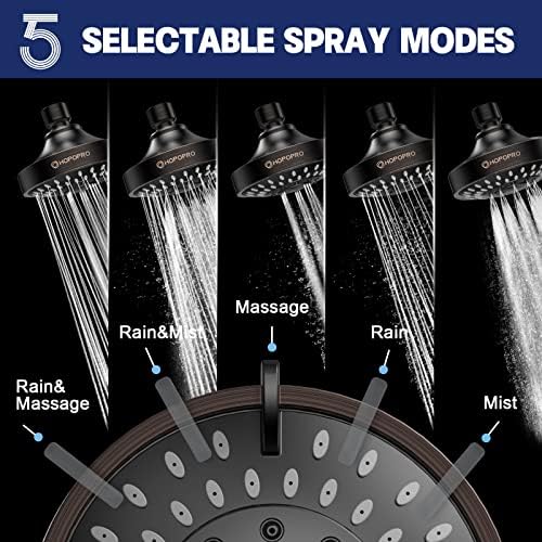 High Pressure Shower Head, HOPOPRO 5-Mode Fixed Showerhead, NBC Recommended - Image 2