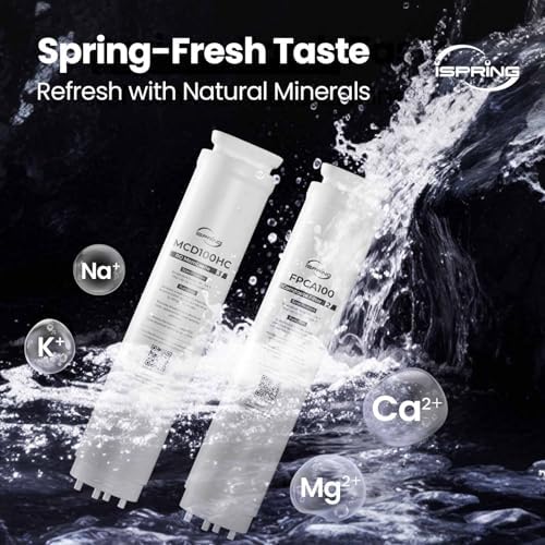 iSpring RCD100UHCG UV Alkaline Hot & Cold Countertop Reverse Osmosis Water Filter Dispenser with Mineral & LED UV Filter, 9 Temp Options (50-210°F), 6 Volumes, TDS & Filter Life Monitor - Image 3
