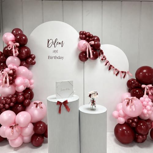 Burgundy Pink Balloon Arch Kit for Birthday Party Decorations - Image 7