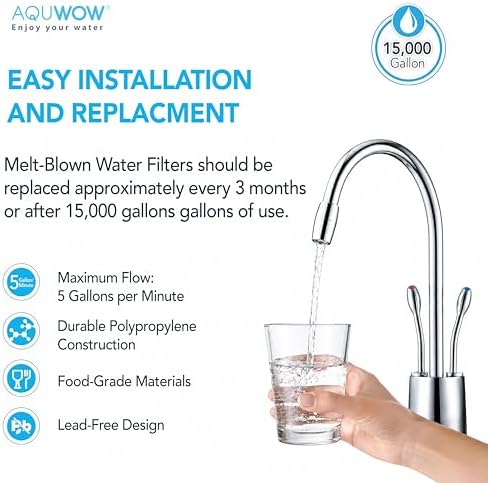 PP10BB 5 Micron 4.5" x 10" Filter Set – Sediment Replacement Cartridges for Whole House Water Filtration Systems, Universal Standard PP Filters (4, 10 x 4.5) - Image 6