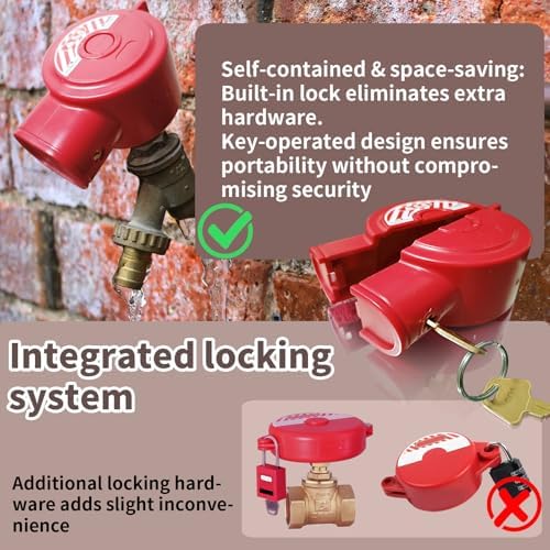 Universal Gate Valve Lockout, 1 to 2-1/2 in Dia, Red ABS, 2 Pack - Image 6