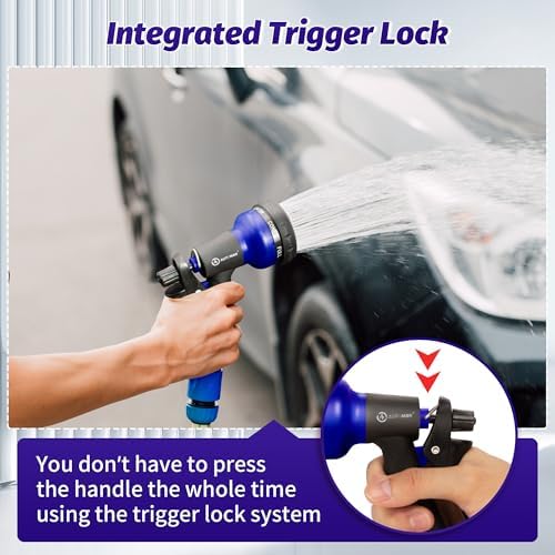 AUTOMAN Garden Hose Nozzle, Water Sprayer Nozzle with 7 Adjustable Watering Patterns,Slip Resistant Nozzle for Plants,Lawn,Washing Cars,Window Cleaning,Showering Pets & Outdoor Fun. - Image 4