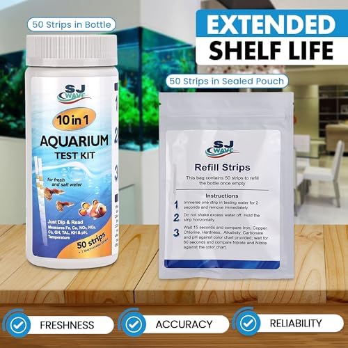 10 in 1 - Aquarium Test Strips | 100 Fast & Accurate Strips | Fish Tank Aquariums Water Test Kit & ebook | Aquarium Thermometer | Fish Tank Water Testing Kit for Fresh & Saltwater | Versatile Usage - Image 4