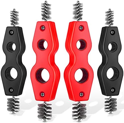 Honoson 4 Pcs 4-in-1 Copper Pipe Cleaner Brush, 1/2 in & 3/4 in, Black, Red by Honoson