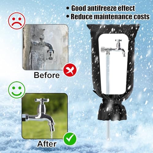 28'' x 15'' Large Faucet Covers for Winter, 2 Pcs Outdoor Hydrant Covers Freeze Protection, Waterproof Faucet Sock for Spigot Garden Lawn Yard Farm Bibb Pipe - Image 4
