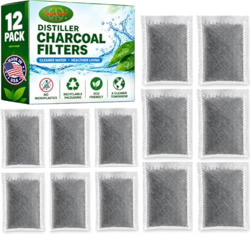 Green Piece® Water Distiller Filters - Activated Coconut Charcoal - 12 Pack by GreenPiece