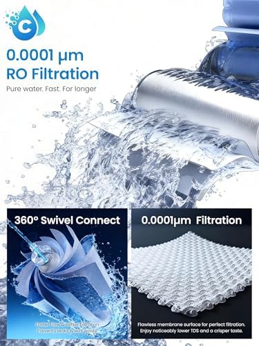Cobectal K8B Reverse Osmosis Water Filter System, Under Sink RO Water Filtration System 800 GPD, 3:1 Pure to Drain, 11 Stage Tankless Water Filter with Smart Faucet, Reduces TDS, Black - Image 4