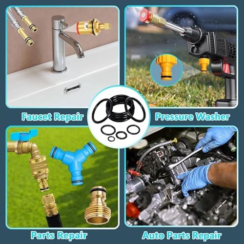 KEZE 1040 Pcs O Ring Kit 21 Size Universal Nitrile Rubber O Ring Assortment Set for Automotive Vehicle Repair Faucet Plumbing Air or Gas Sealing Connections Resist Oil and Heat - Image 4