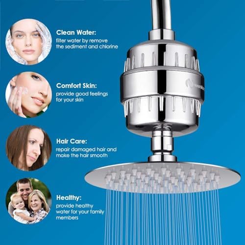 NearMoon Shower Head and 15 Stage Shower Filter Combo, High Pressure Filtered Shower for Hard Water, Improves the Condition of Your Skin, Hair (6 Inch, Chrome) - Image 5