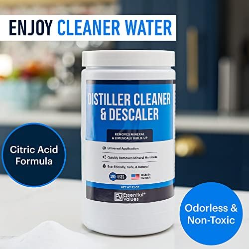 Essential Values Distiller Cleaner Descaler, 2 LB Citric Acid Cleaning Powder for Distilling Machines & Kettles - Removes Limescale & Mineral Buildup - Image 6