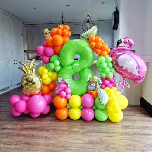 Tropical Balloon Arch Kit, 129Pcs Summer Rainbow Balloons - Image 7