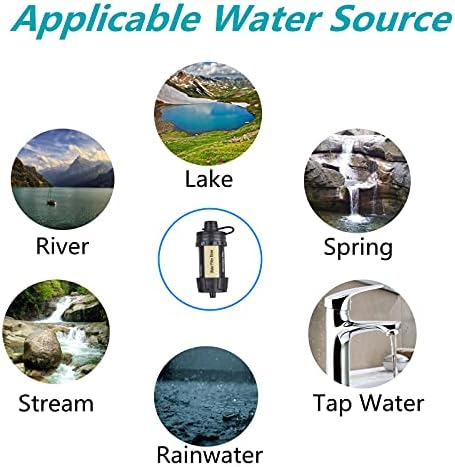 Outdoor Mini Water Filter,100000 Gallons Camping Water Filter,0.01μm Backpacking Water Filter for Hiking Emergency Wilderness Expedition - Image 6