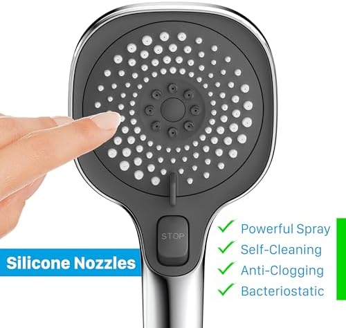 RV Shower Head with Hose and On Off Switch, 3-Spray Camper Water Saving and High Pressure Shower Head with Hose for RV, Camper, Van, Travel Trailer, Motorhome and Boat, Chrome and Dark Gray Finish - Image 3