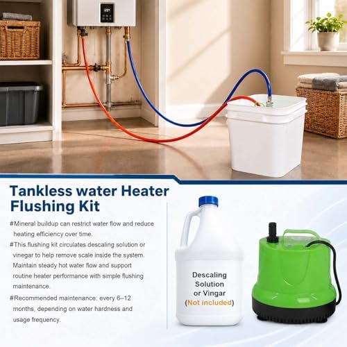Tankless Water Heater Flushing Kit with 1/6 HP Pump and 3-Gallon Bucket - Image 3