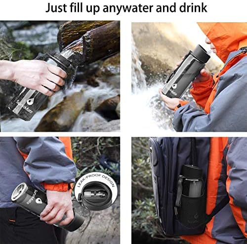 SurviMate Black Filtered Water Bottle and Replacement Filter - Image 5