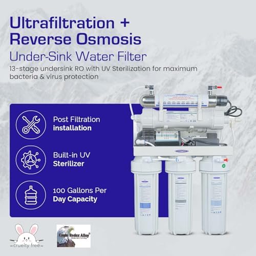 Crystal Quest Thunder Reverse Osmosis Water Filter System - 13 Stages Ultrafiltration- Under Sink Reverse Osmosis - Complete Installation Kit - 100 GPD RO Water Filtration System (with Pump) - Image 4