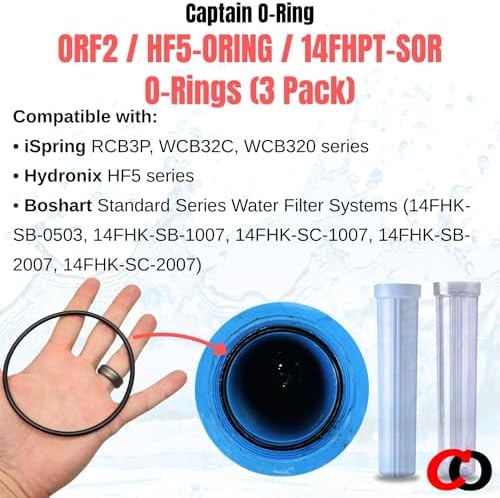Captain O-Ring – Replacement ORF2 / HF5-ORING / 14FHPT-SOR O-Rings for iSpring RCB3P, WCB32C, WCB32O, Hydronix HF5, and Boshart Standard Water Filter (3 Pack) - Image 2