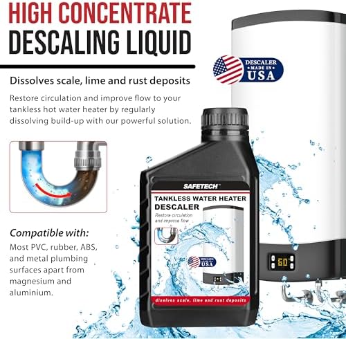 Safetech Tankless Water Heater Flushing Kit with 5-Gallon Screw-Top Lid, Premium Hoses, 1/6 HP Utility Pump, 4 Quarts Descaler, and Pump Grate - Image 6