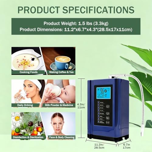 Alkaline Water Ionizer, Hydrogen Water Machine, Drinking Purifier with Auto-Cleaning and Intelligent Voice, 7 Water Settings, 8000 Liters Per Filter White - Image 6
