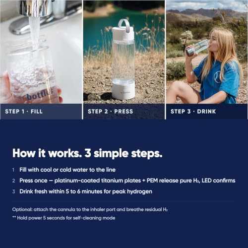 IonBottles Pro Hydrogen Ionizer Water Bottle Ion - 3.0 PPM - 14 oz Glass - Image 5