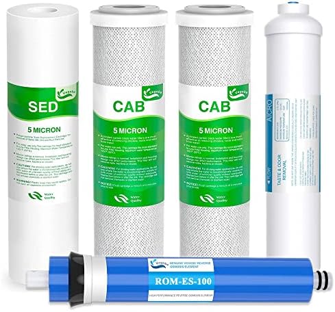 5 Stage 100 GPD RO Water Filter Set Replacement Fits APEC Reverse Osmosis by Vegebe