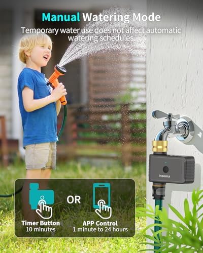 WiFi Hose Timer with Brass Inlet, Smart Water Timer 1 Zone, Sprinkler Timer w/WiFi hub for Remote Control via 2.4Ghz WiFi, Voice/App Controls with Alexa & Google Assistant, for Lawns Yards - Image 5