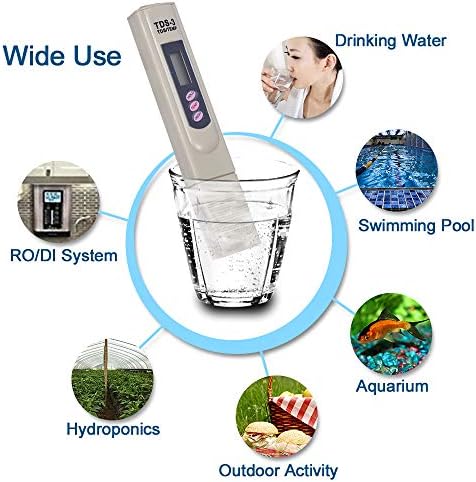TDS Meter Digital Water Quality Tester - PPM Meter with Temperature Test, 0-9990 ppm Range, Accurate TDS Tester for Drinking Water, RO System, Aquarium, Pool, Hydroponics - Image 6
