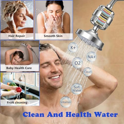 4 Pack 20 Stage Shower Filter Replacement Cartridge to Remove Chlorine Fluoride Heavy Metal, Shower Cartridge Filter for Hard Water, High Output Water Softener for Skin & Hair Healthy - Image 5