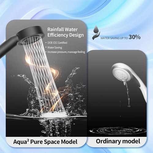 High Pressure Handheld Shower Head, Replaceable Lavender Filter, Vitamin C & Chlorine Removal, Water Efficient, Anti-Rust ABS, CEC DOE Certified, Skin-Friendly Spa (Silver gray) - Image 5