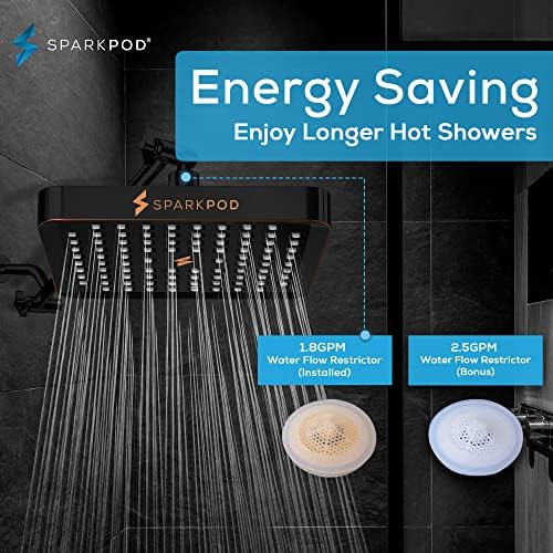 SparkPod Rain Shower Head, 6 Inch Square, Vintage Oil-Rubbed Bronze Finish - Image 3