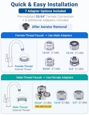 LCF Alkaline 7-Stage Stainless Steel Water Filter for Sink Faucet,2 Filters - Image 3