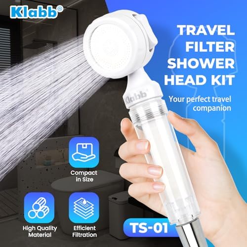 KLABB Mini High Pressure Handheld Shower Head Kit with Replaceable Filters - Image 4