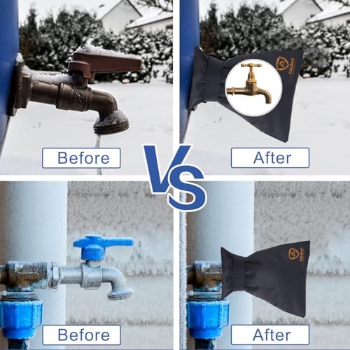 Hedoc Pro Outdoor Faucet Covers for Winter Freeze Protection, 4 Pack 6'' W x 8.2'' H Winter Faucet Insulation Cover Socks, Hose Bib Covers for Winter (Faucet Cover 4 Pack) - Image 2