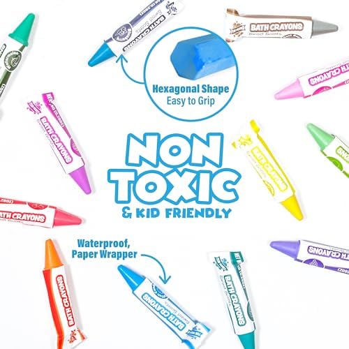 Tub Works® Sweet Scents Smooth™ Bath Crayons Bath Toy, 12 Pack | Nontoxic, Washable Bath Crayons for Toddlers & Kids | Unique Formula Draws Smoothly & Vividly on Wet & Dry Tub Walls | Scented Crayons - Image 4