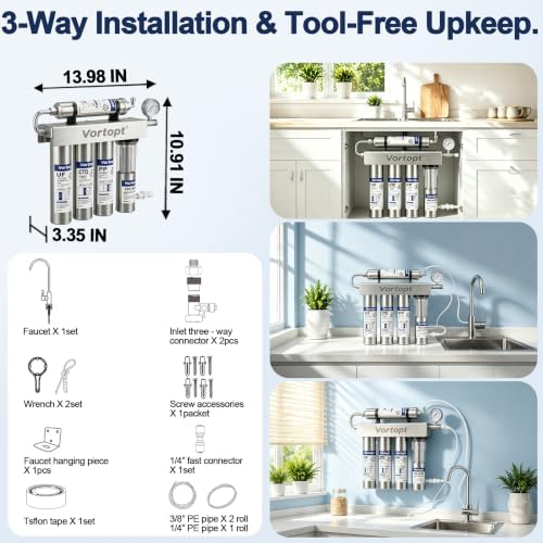 Vortopt U3 Under Sink Water Filter, 0.01μm Ultra Filtration - Image 6