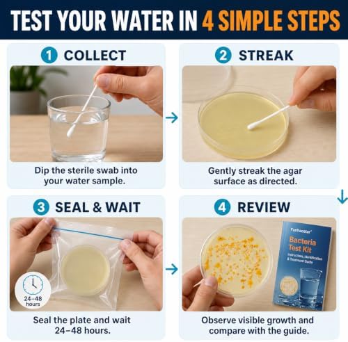 Bacteria Water Test Kit for Drinking Water, 12-Pack Well Water Testing Kit for Coliform and E. coli, At-Home Testing for Well, Tap, City and Pool Water, Includes Free Lab Analysis - Image 6