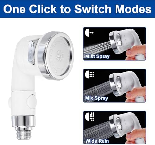 uxcell 1 Pcs Shampoo Bowl Sprayer Head, Sink Faucet Sprayer Side Control Button Salon Sink Sprayer Replacement Part for Spa Barber Shop Hair Washing Bath, White - Image 4
