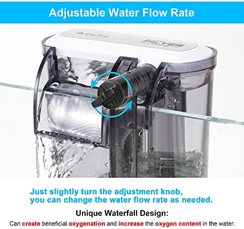 DaToo Aquarium Hang On Filter Small Fish Tank Hanging Filter Power Waterfall Filtration System - Image 5